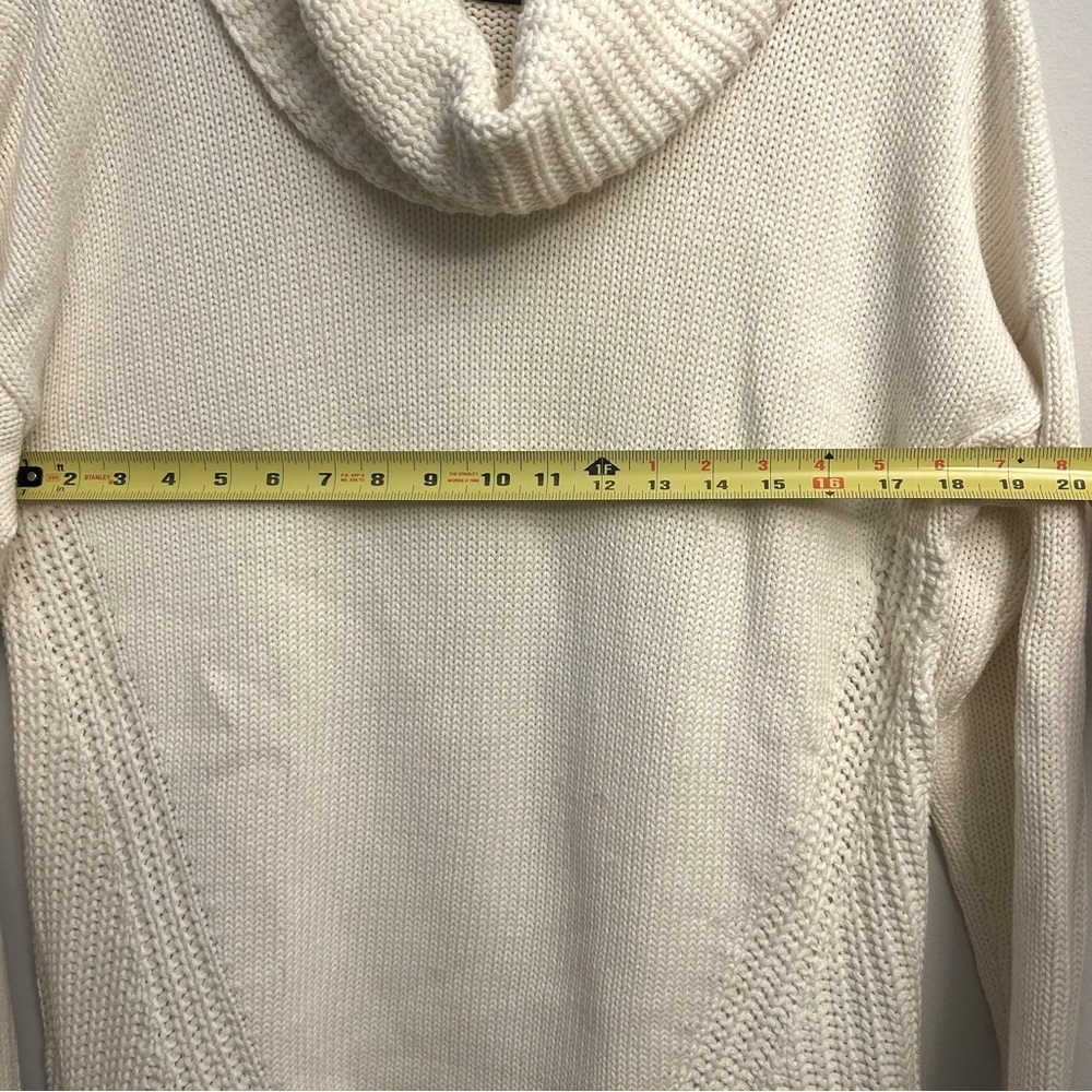 Rachel Zoe Slouchy Oversized Cowl Neck Sweater Turtleneck Ivory White Size S - Picture 9 of 9